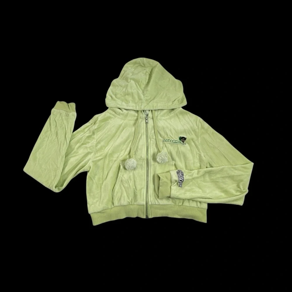 Dolls Kill x The Powerpuff Girls Size XL Sweatshirt Hoodie Velour Crop - Picture 3 of 9